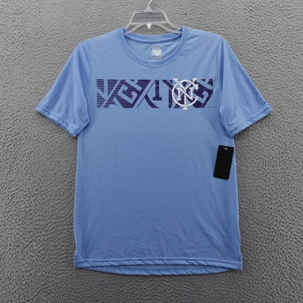 MLS New York City FC TShirt Youth XL Kids Soccer Blue Short Sleeve Tee NWT‎